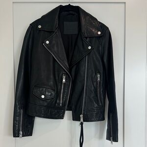 All Saints Black Leather Moto Jacket